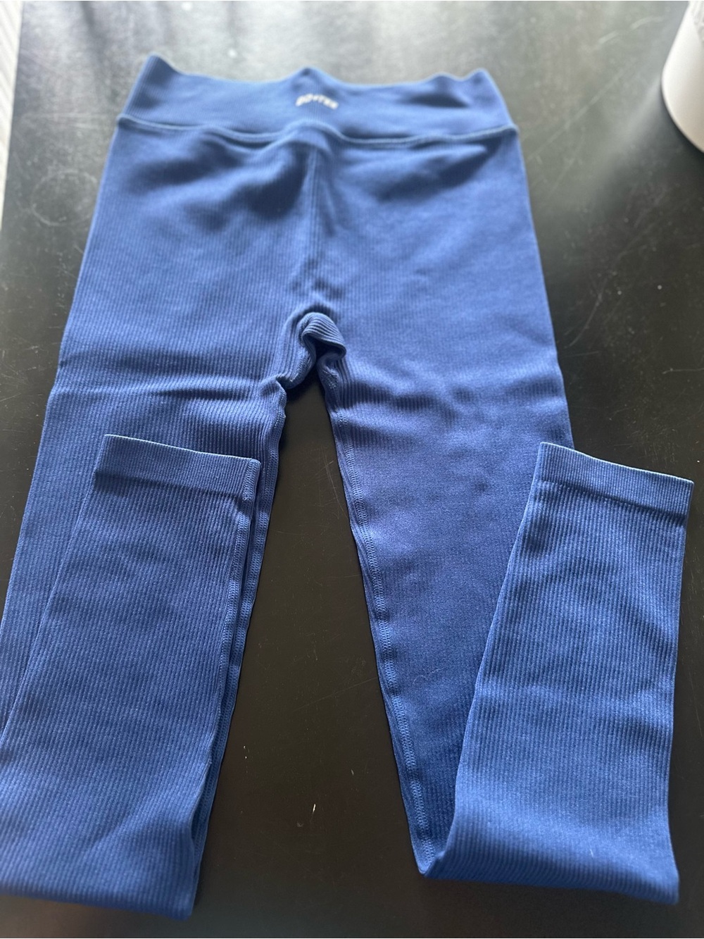 Women's Ribbed High-Waist Leggings - Deep Blue